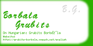 borbala grubits business card